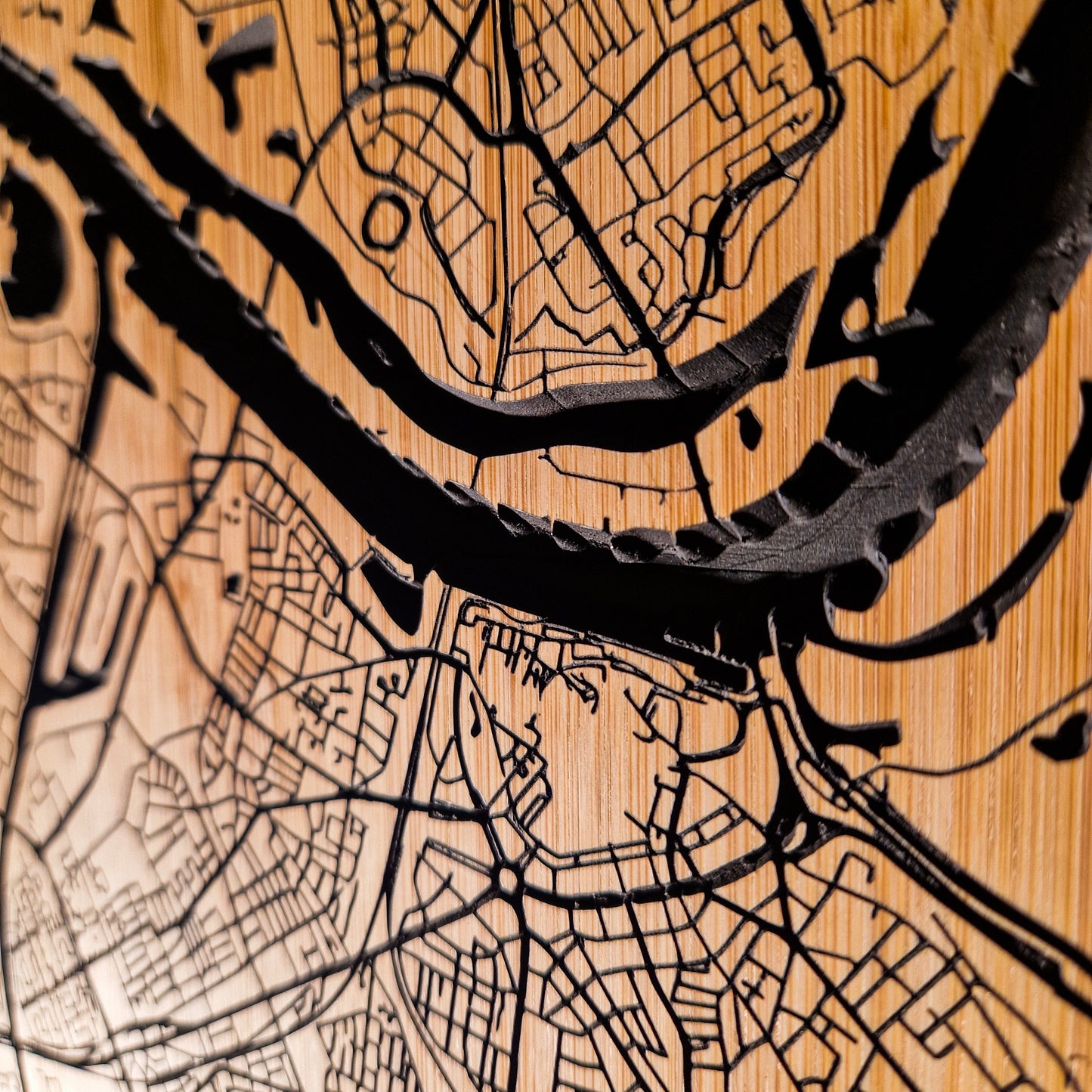 Houten landkaart
