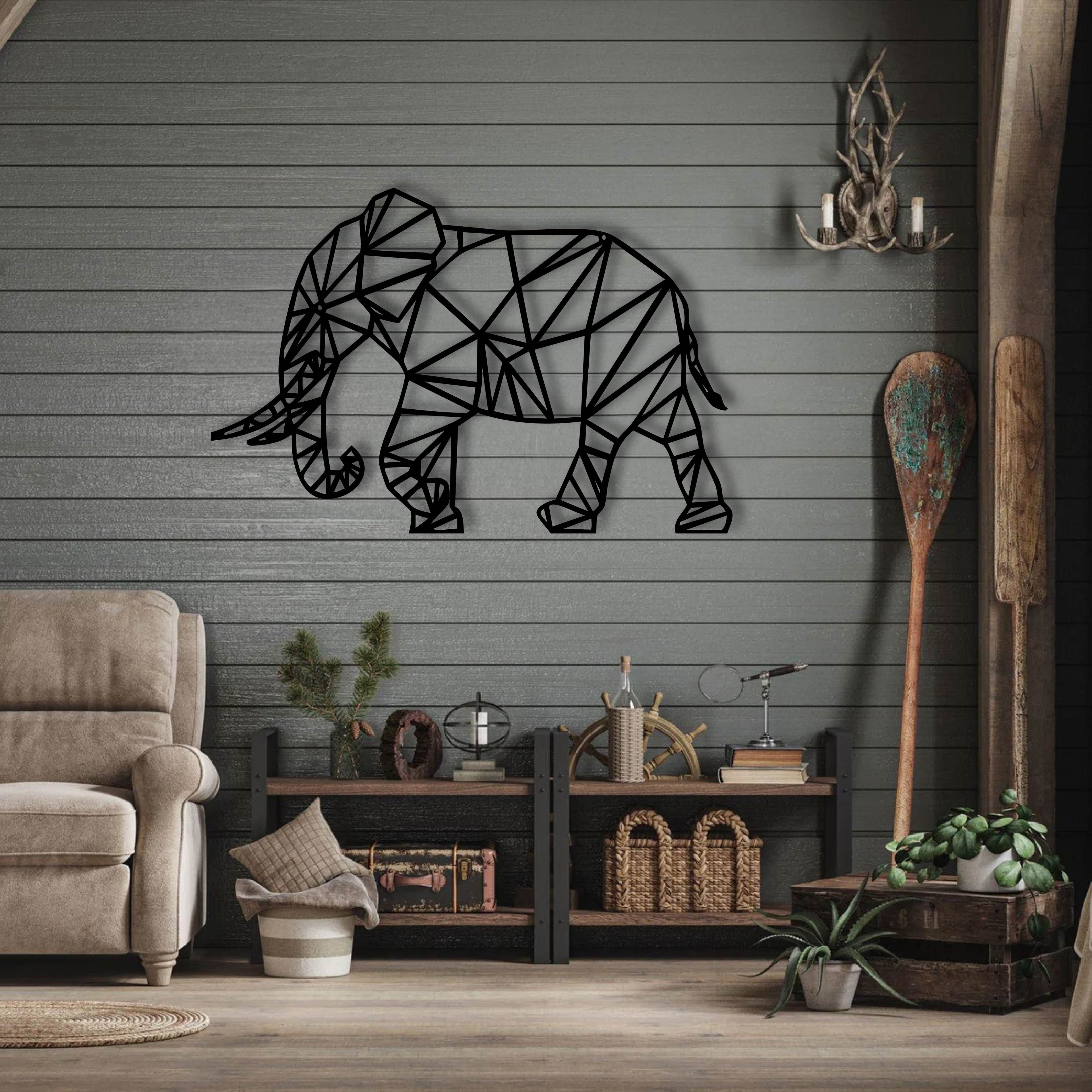 Houten Geometrische Dieren Wanddecoratie