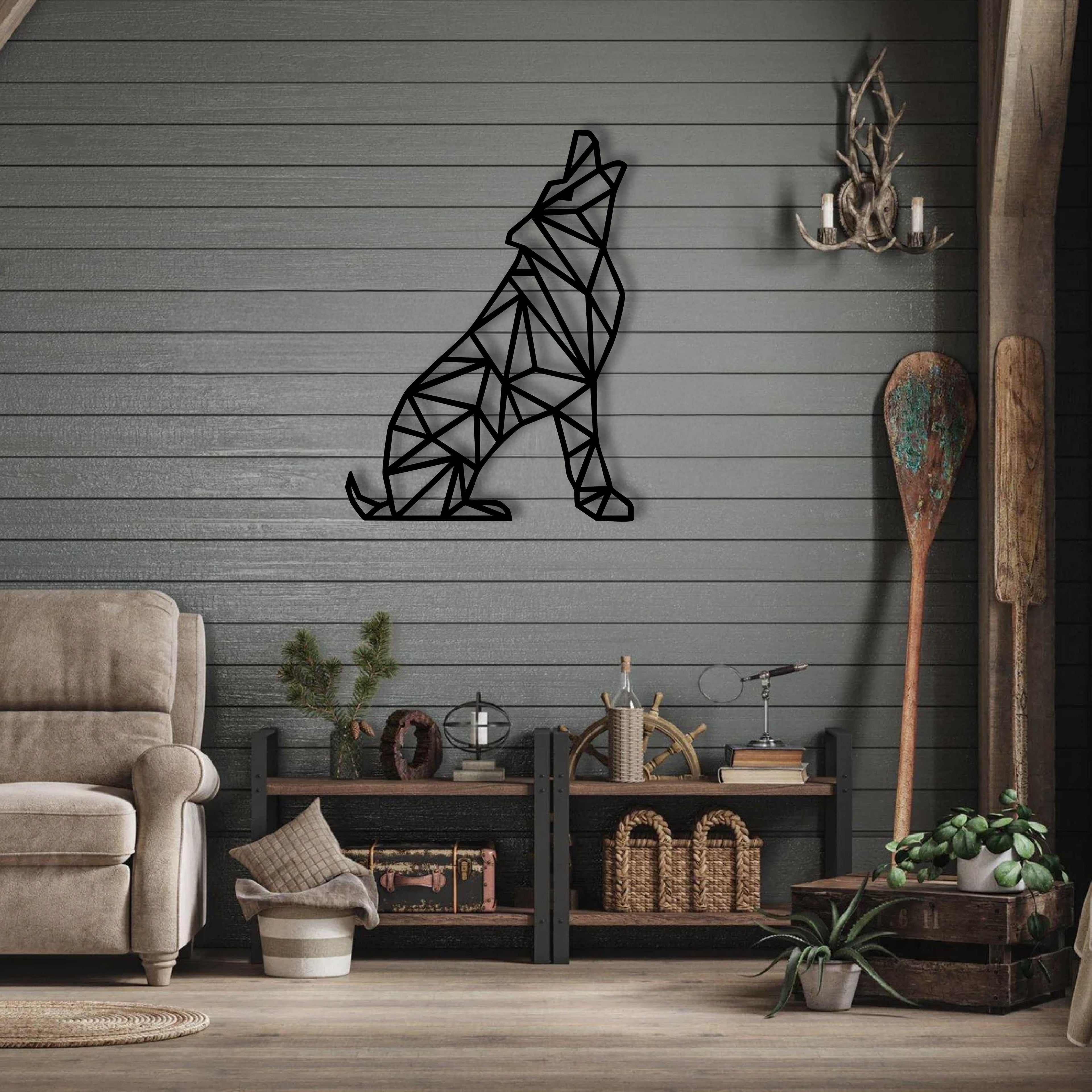 Houten Geometrische Dieren Wanddecoratie