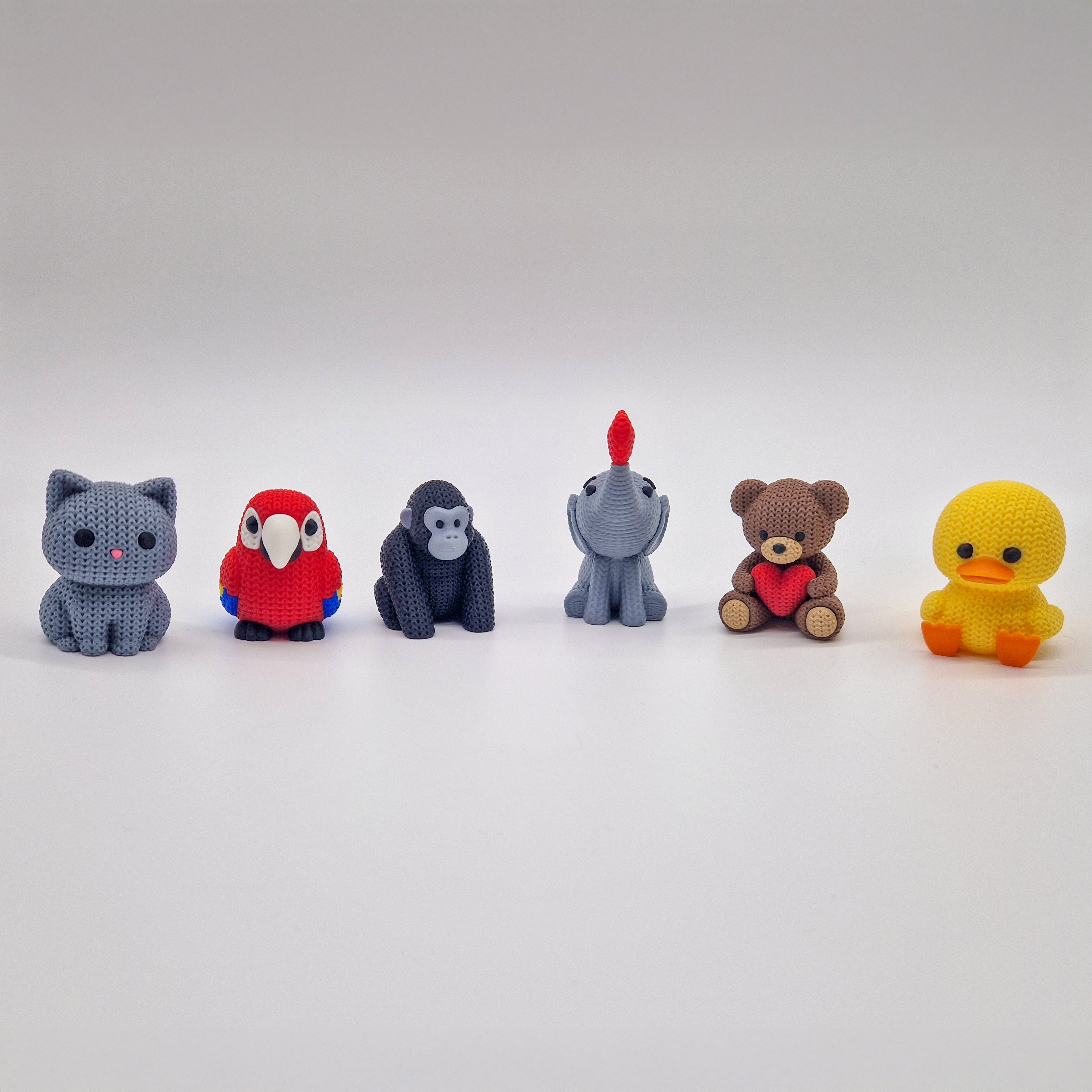 3D‑Geprinte Amigurumi Diertjes