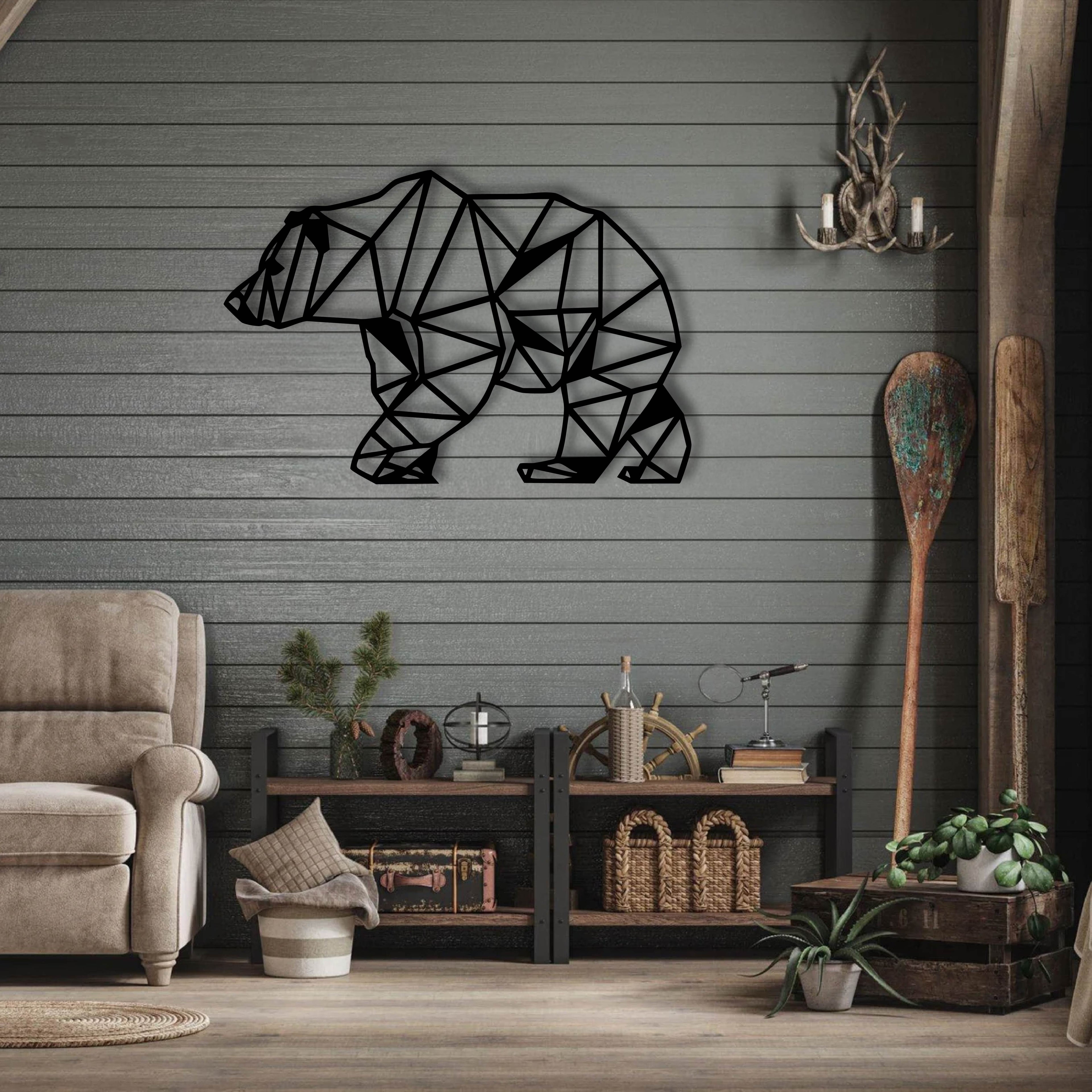 Houten Geometrische Dieren Wanddecoratie