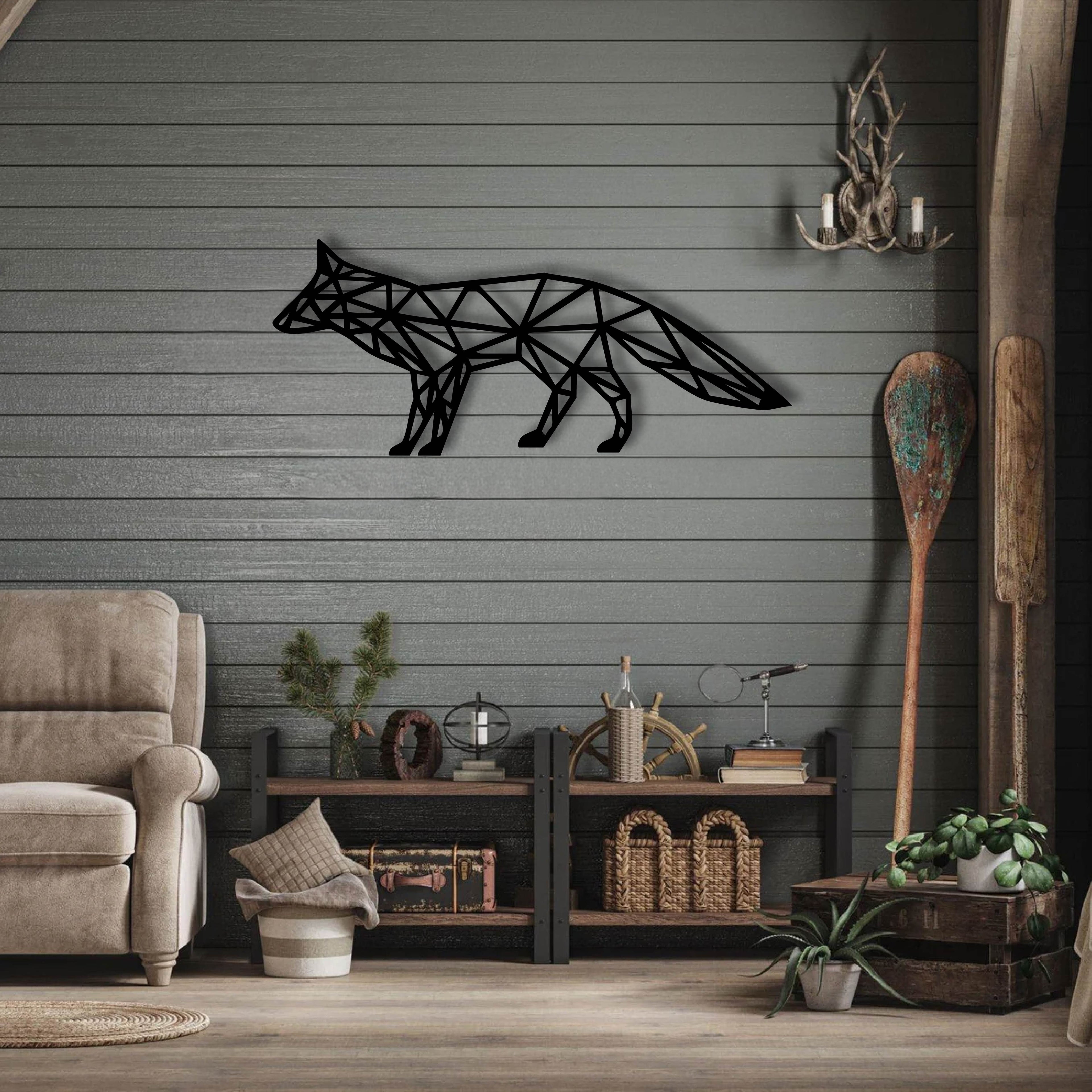 Houten Geometrische Dieren Wanddecoratie