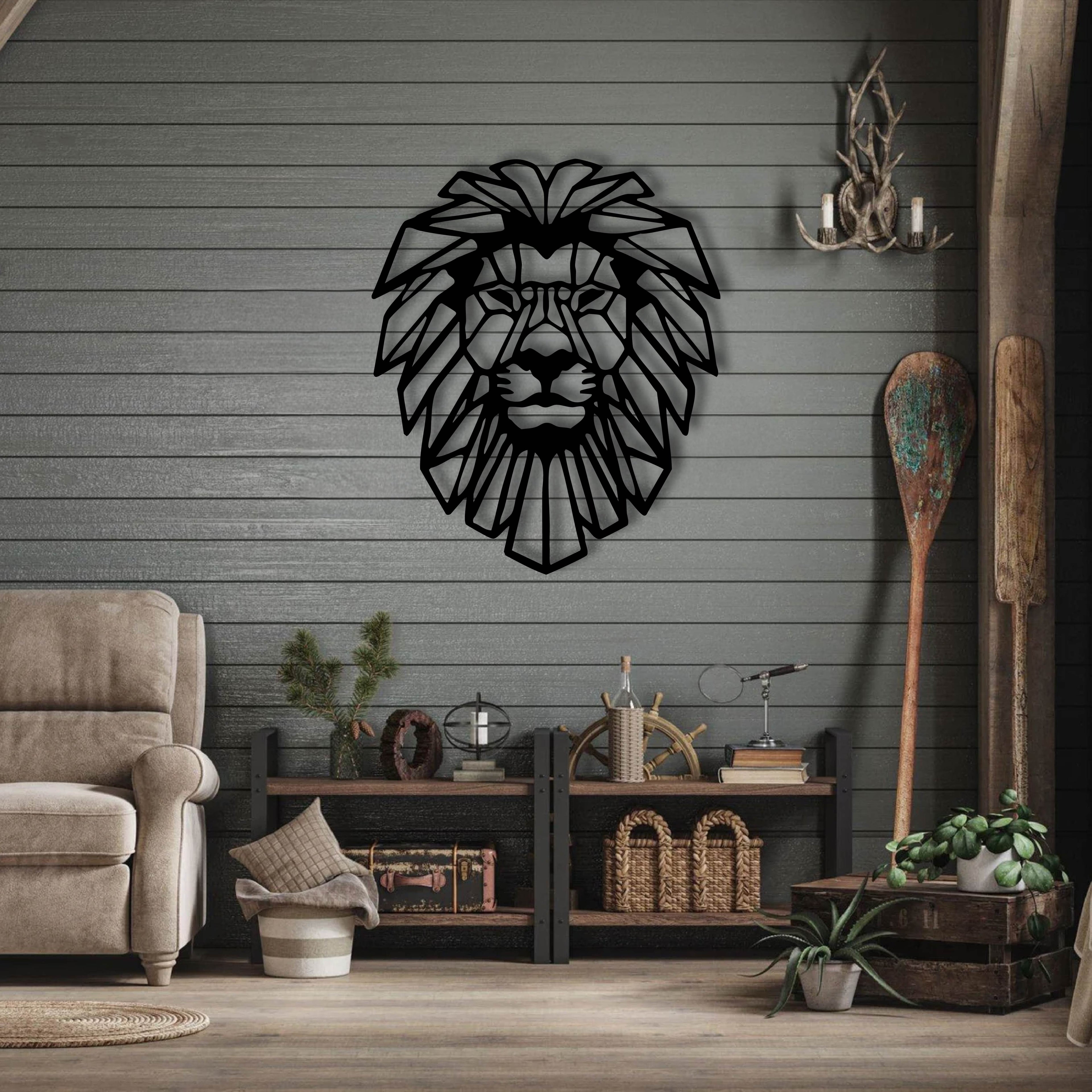 Houten Geometrische Dieren Wanddecoratie