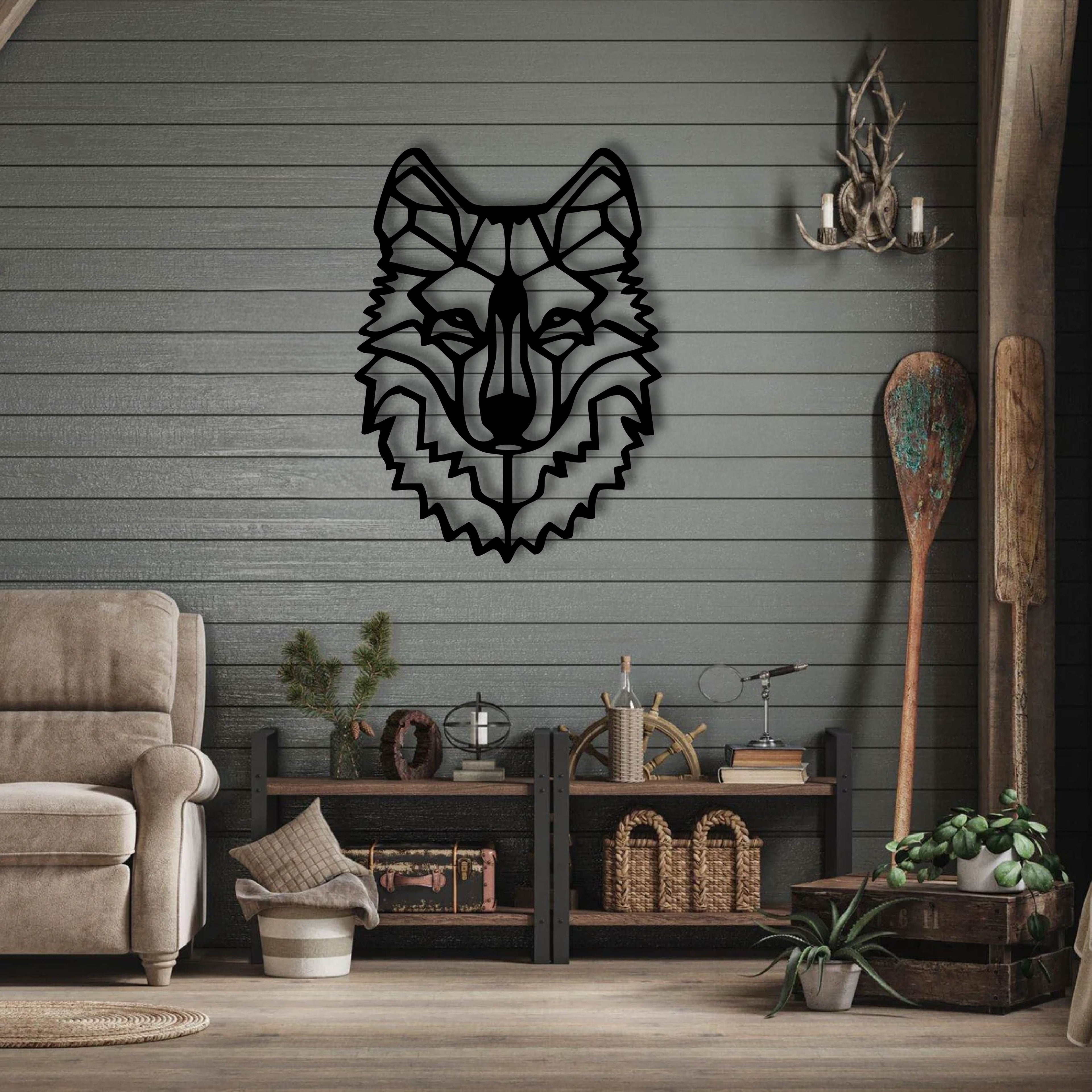 Houten Geometrische Dieren Wanddecoratie