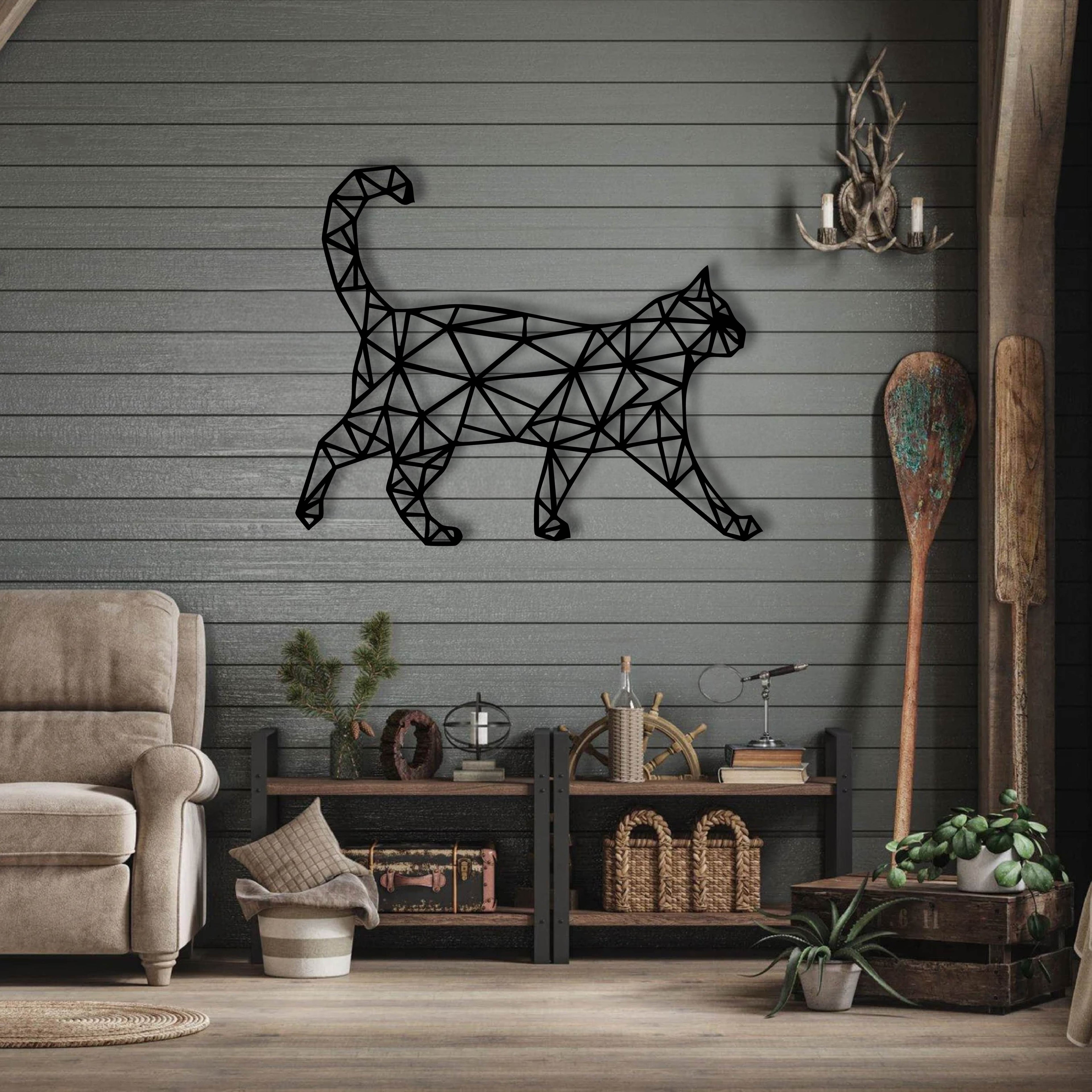 Houten Geometrische Dieren Wanddecoratie