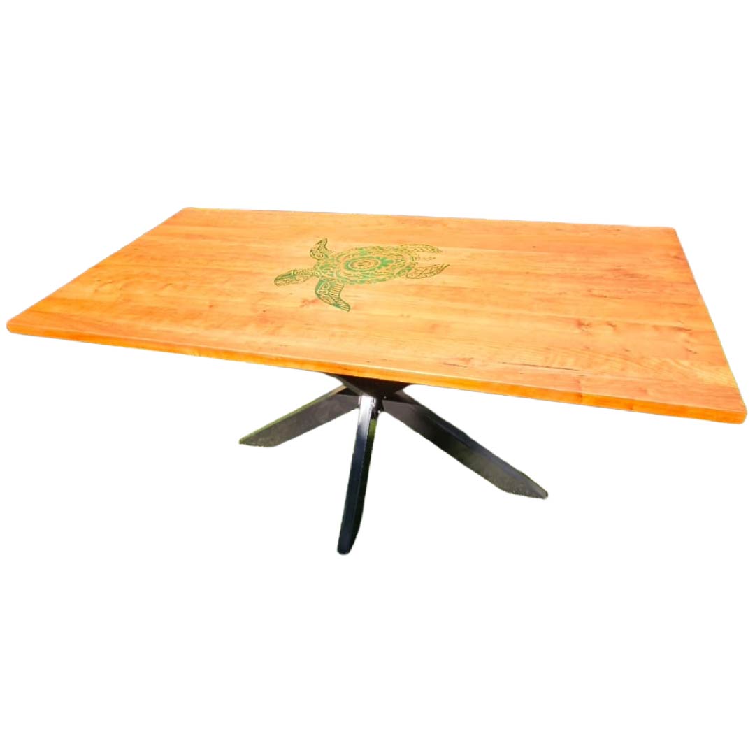 Unieke eettafel met schildpad-design