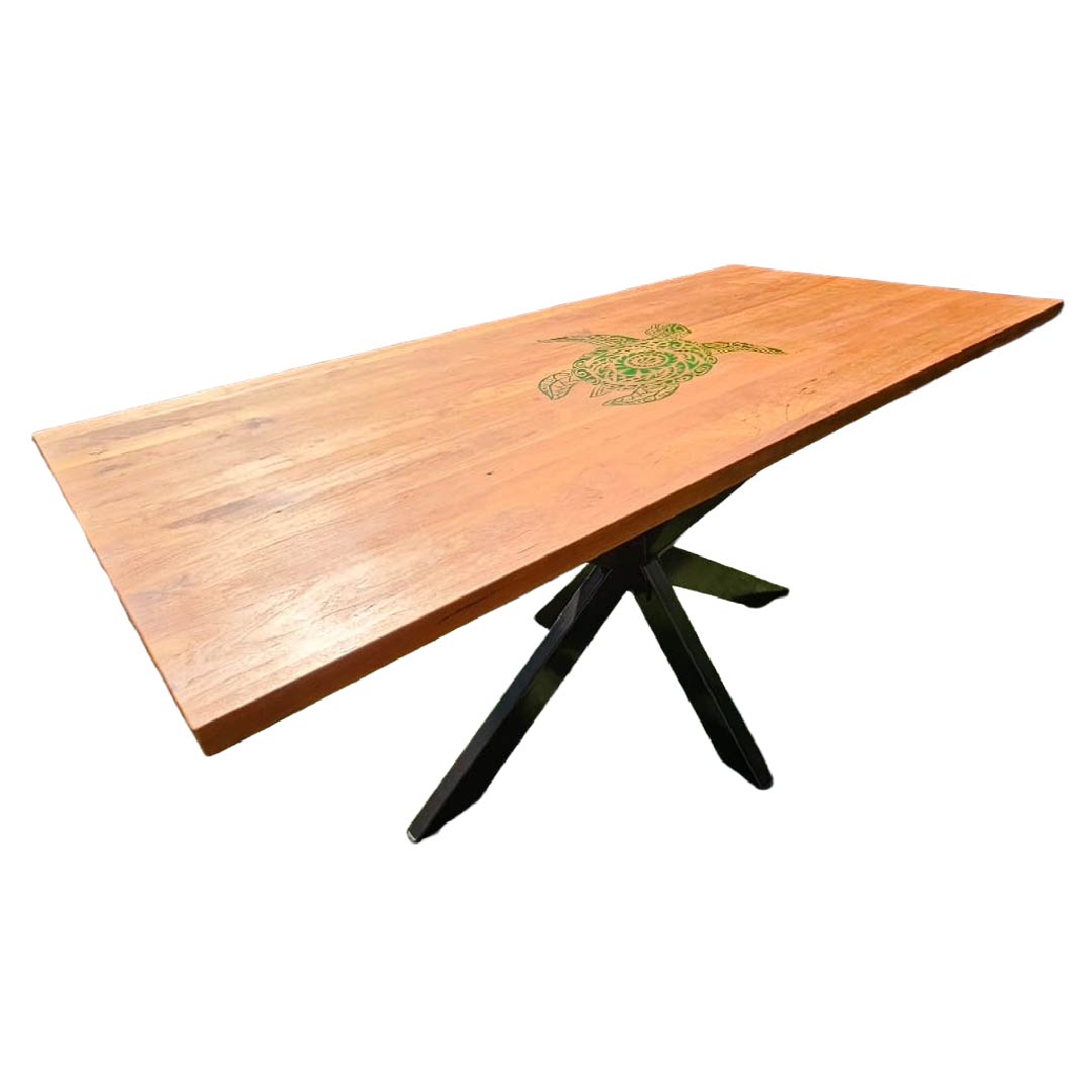 Unieke eettafel met schildpad-design