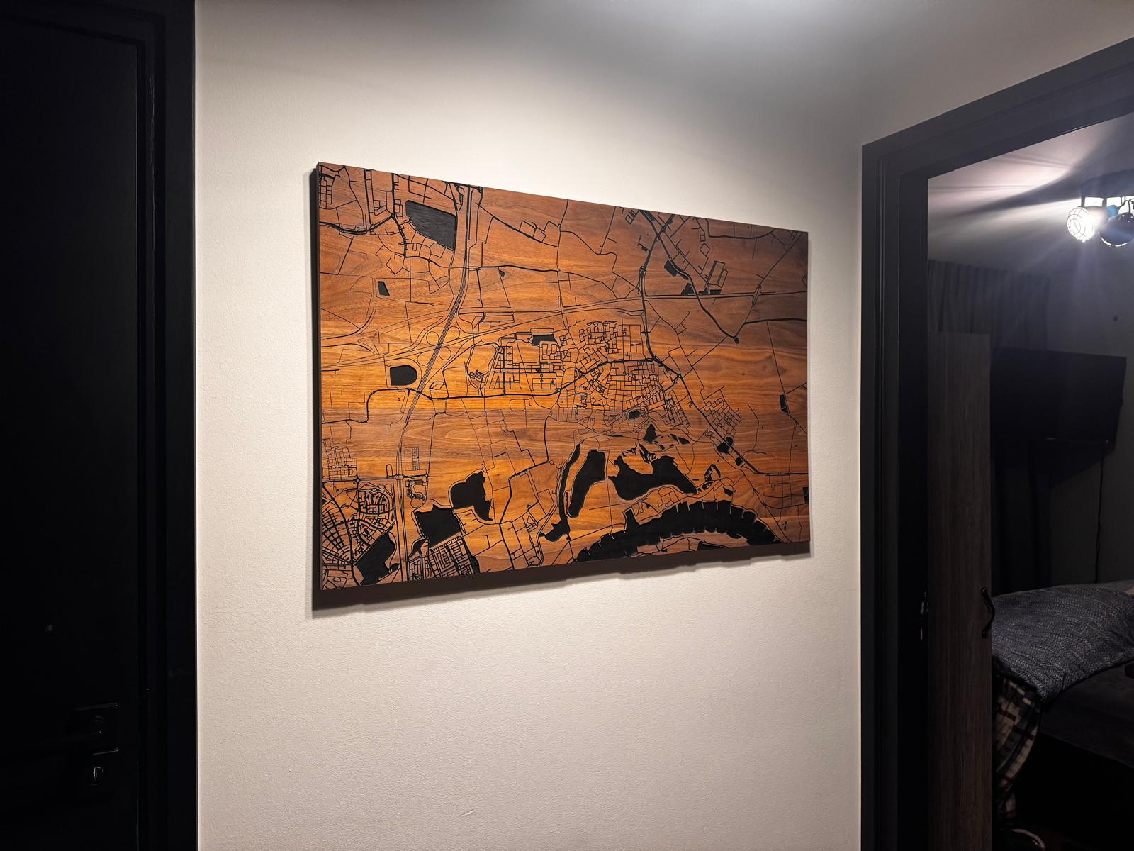 Unieke Houten Landkaart – Volledig Op Maat Gemaakt