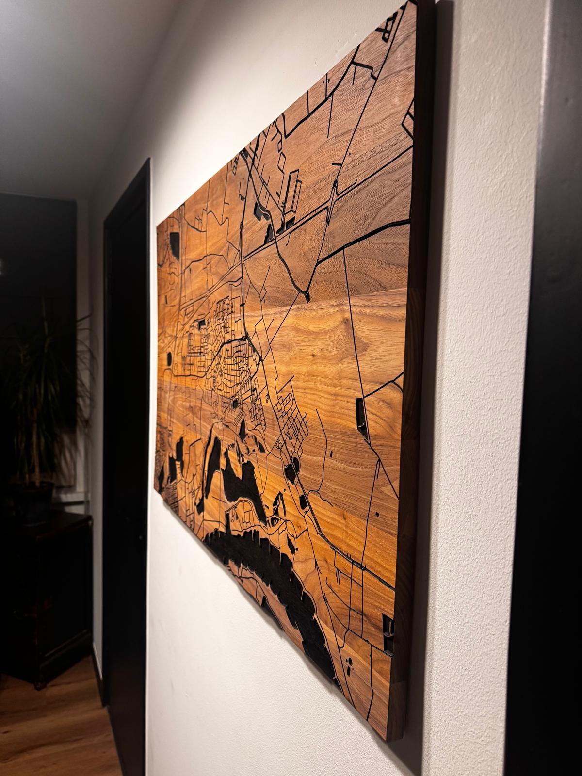 Unieke Houten Landkaart – Volledig Op Maat Gemaakt